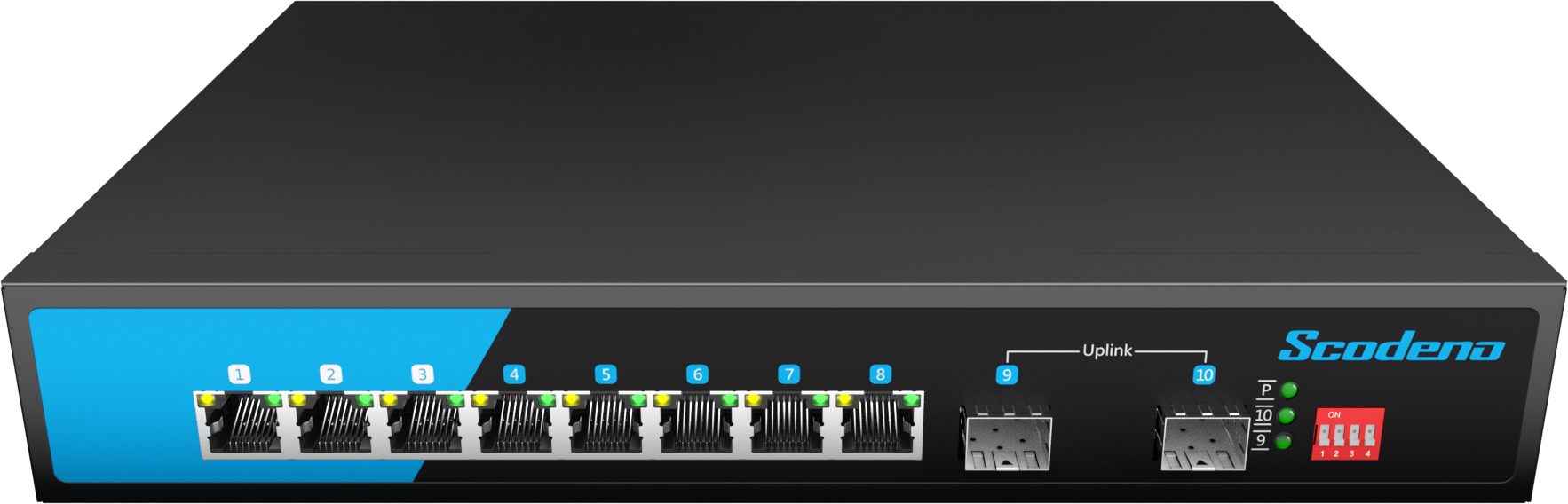 S200-10GP-S2-AC 2*1000M SFP. 8*10/100/1000M RJ45 with PoE. built-in 120W