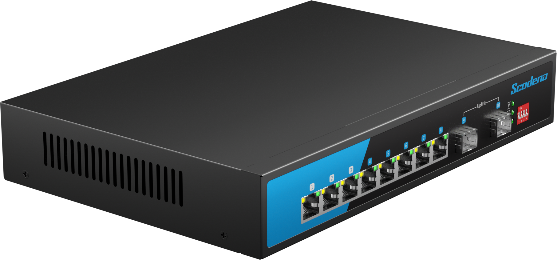 S200-10GP-S2-AC 2*1000M SFP. 8*10/100/1000M RJ45 with PoE. built-in 120W